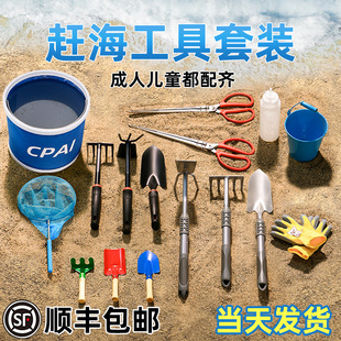 Professional Beachcombing Tool Set for Adults and Kidsren, Gloves, Beach Sand Digging Equipment, Clam Digging Rake, Crab Catching Clip