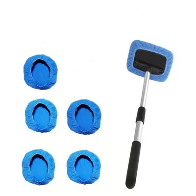 Car cleaning tools – Windshield Cleaning and Defogging Brushes - 1-set-6-blue-cloth-covers-square-plate