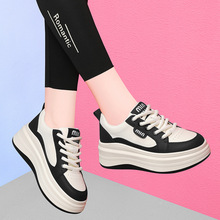 真皮小白鞋女款休闲百搭老爹鞋2024春秋平底厚底女士运动鞋子女鞋