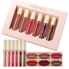 Cross-border hot product HANDAIYAN 6 non-stick cup matte matte rose lip gloss liquid lipstick set wholesale