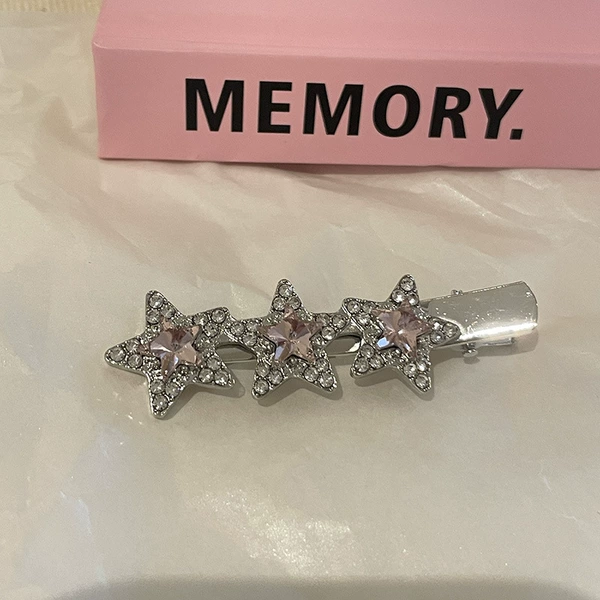 6#3 pink five-pointed star hairpins