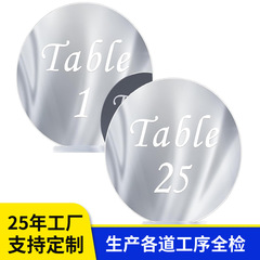 アクリルシルバーレンズウェディングテーブル番号 1-15 ベース付きラウンドミラー番号看板アクリルテーブルカード