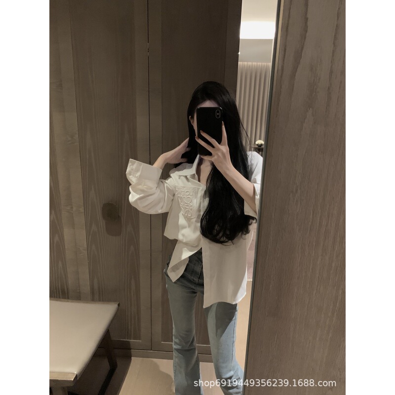 23早秋新款口袋压花logo徽章牛劲纺衬衣外套经典百搭显瘦 男女同|undefined