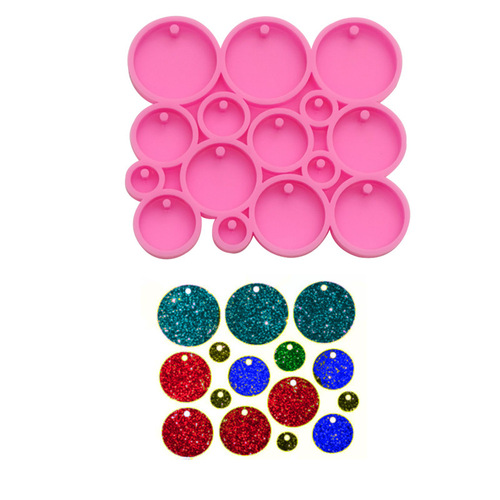 Large and small round earrings, earrings, pendants, silicone molds, butterfly handmade DIY resin mold jewelry, love cross-border hairpins