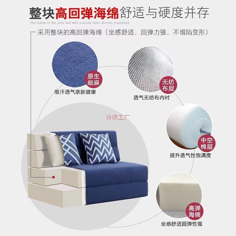 沙发床可拆洗阳台多功能双人折叠两用小户型加厚海绵床单人床可拆|undefined