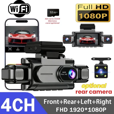 2026 Amazon's Best-Selling Car Dvr Ultra-Clear 4K Front and Rear Three-Way Recording Wifi Mobile Phone Connected Driving Recorder