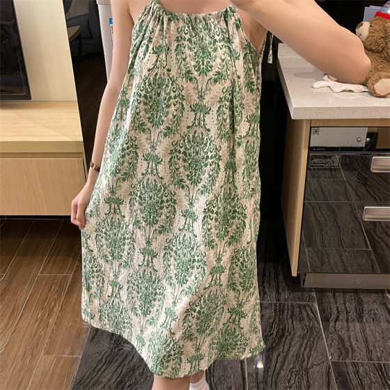 New Summer New Arrival Sling Pajamas Women's Cloud Cotton dress Pure Desire Home Clothes Casual Nightgown Live
