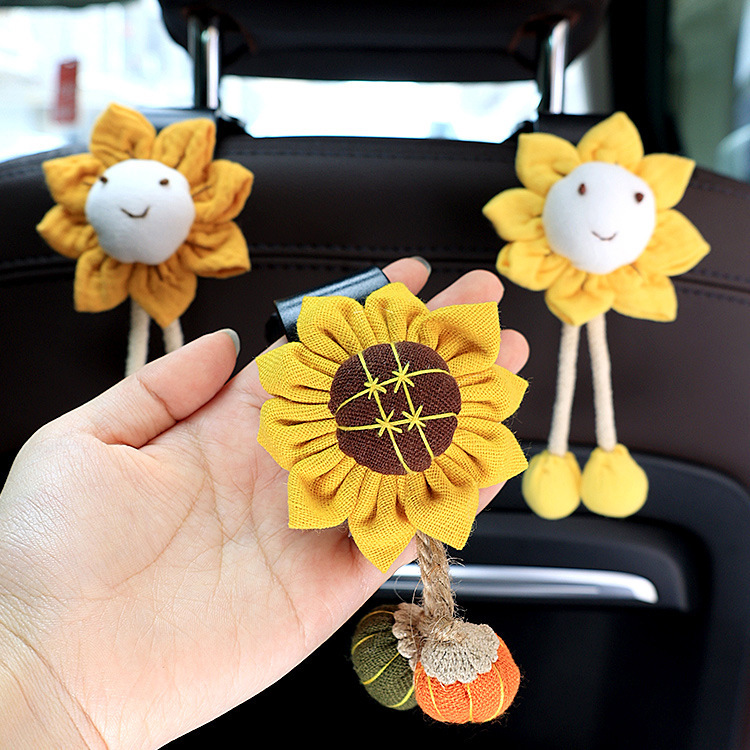Gancho para automóvil, respaldo del asiento, filas delanteras y traseras, flores lindas, almacenamiento multifunción para automóvil, respaldo, gancho pequeño, suministros para automóvil