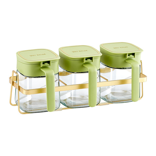 Seasoning jar glass household seasoning seasoning salt jar MSG seasoning box salt jar seasoning bottle jar kitchen seasoning jar