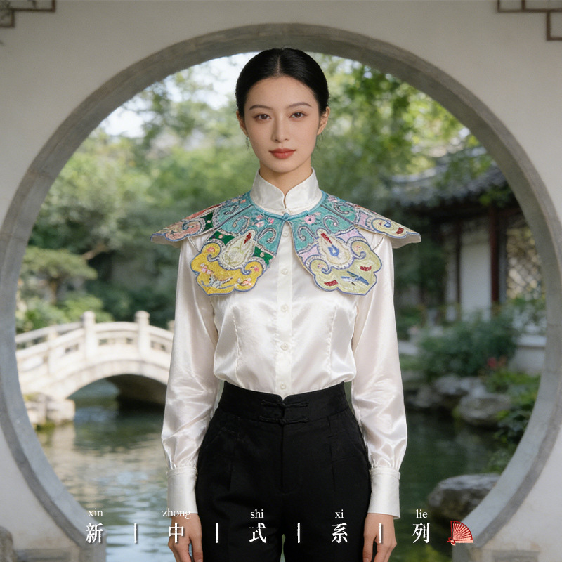 Versatile New Chinese-Style National Fashion Shoulder Shawl, Ancient Costume Accessories, Hanfu Performance Shawl, Women's Fake Collar, Spring and Autumn New Fashion