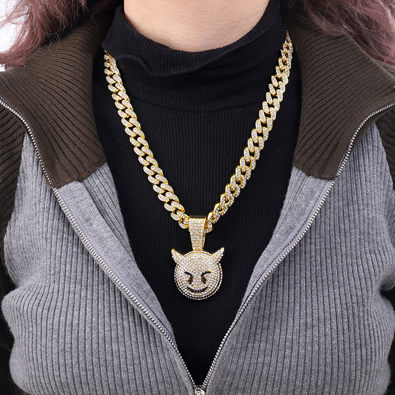 Cute Ghost with Female Crowd Design Hip Hop Style Devil Collar Sweet Cool Sweater Chain Necklace_voghion.com