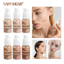 SAM SUGAR 6色遮瑕修容粉底液 持久控油自然柔runfang水遮瑕膏