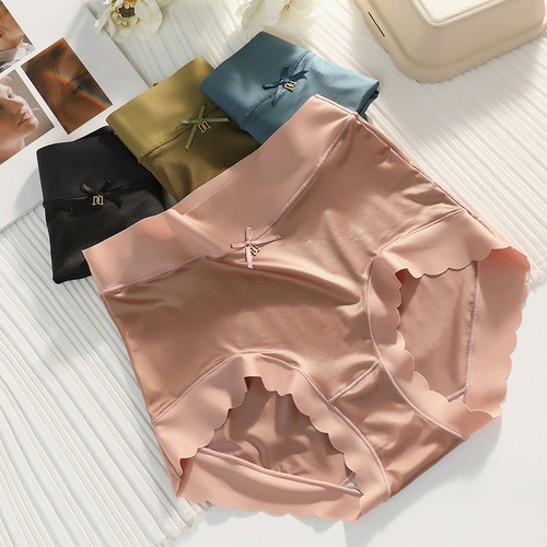 Pearlescent French retro satin underwear for women antibacterial mulberry silk high waist imitation silk ice silk quick-drying underwear for women
