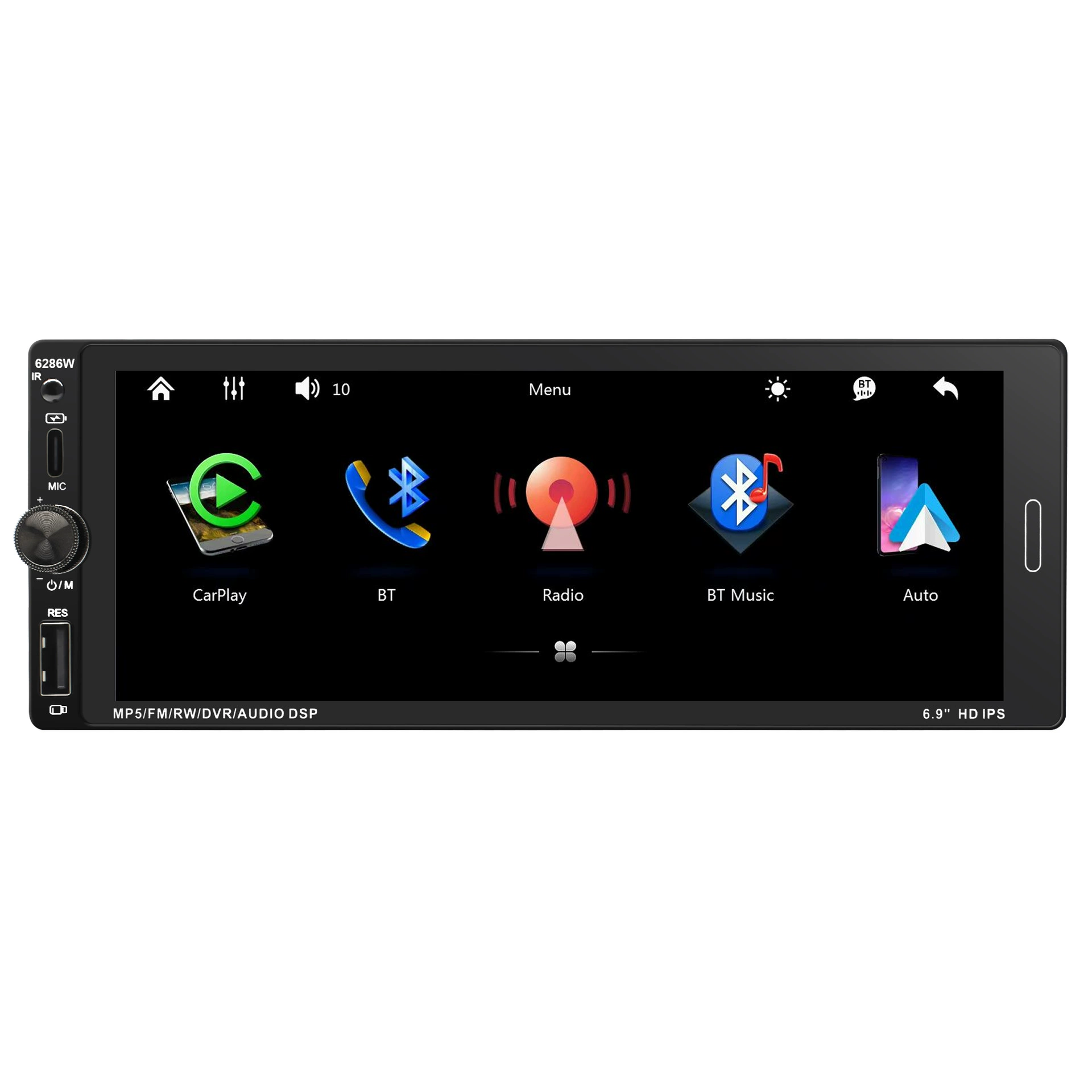 Трансграничный 6,86-дюймовый однослиток автомобиля MP5 плеер HD-видео с задним ходом проводной/беспроводной carplay Auto