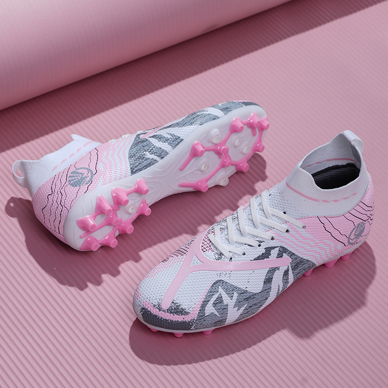 ShoeGlobe Cross-Border New Men And Women Students Long High-Top Broken Spikes Grass Training Football Shoes For Teenagers In Stock_voghion.com