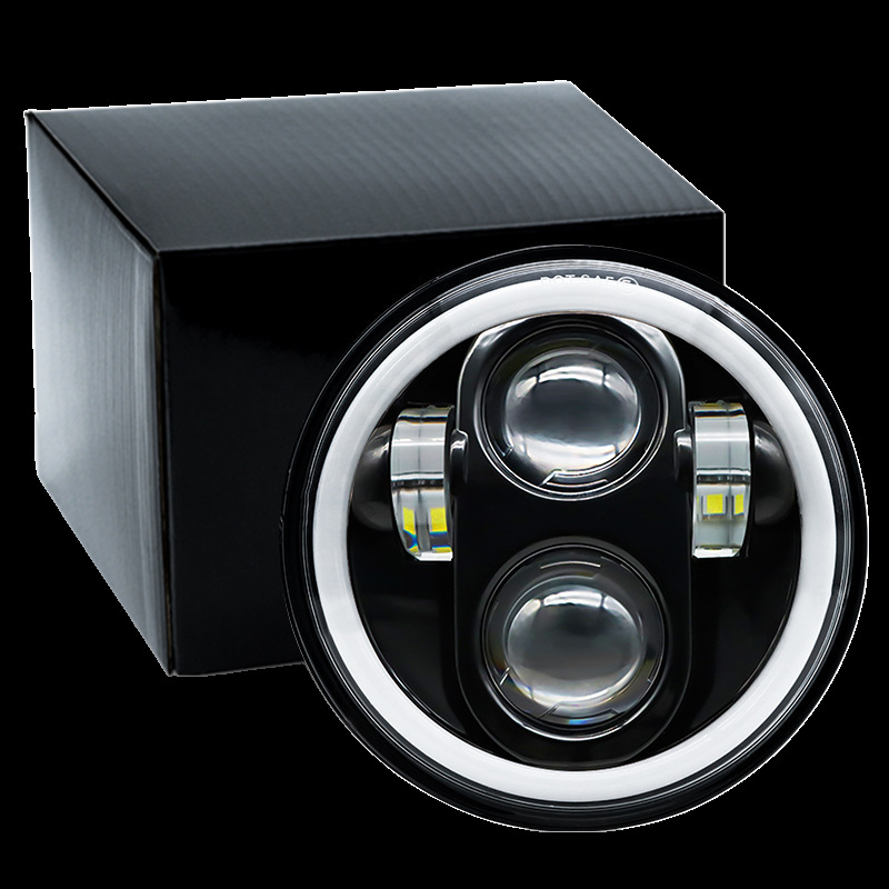 7inch 5.8inch Wrangler Headlight Harley Motorcycle Light Modified Led Angel Ring Headlight Dual-Color Export Model