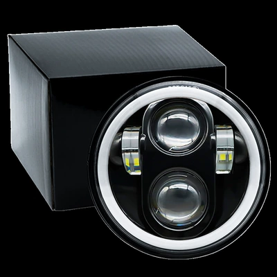 7inch 5.8inch Wrangler Headlight Harley Motorcycle Light Modified Led Angel Ring Headlight Dual-Color Export Model (Ön faralar) - harley-davidson-motorcycle-headlight-standard-round-style-amberbright-white-light