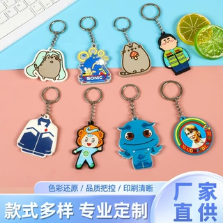 软胶PVC钥匙扣挂件定制uv打印彩色logo企业广告钥匙链车钥匙挂饰