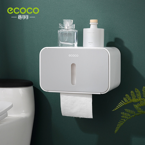 Bathroom tissue box wall-mounted waterproof toilet paper box punch-free paper box toilet paper roll storage rack