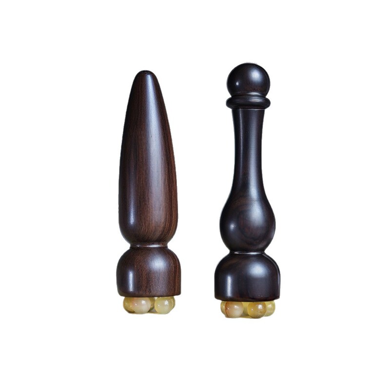 紫光檀小莲蓬面部按摩器脸部美容眼部拨筋棒点穴护肤工具实木无漆|undefined