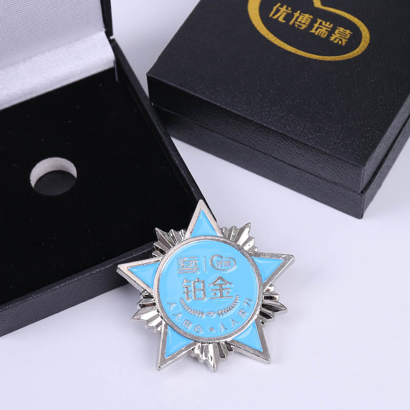金属徽章制定珐琅胸牌锌合金烤漆胸章星形胸针制作校徽纪念工牌