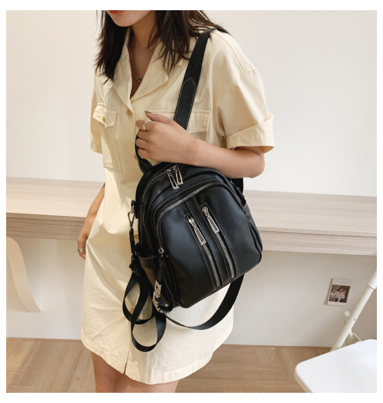 Nihaojewelry Wholesale New Trendy Fashion Soft Leather Messenger Dual-use Backpack display picture 3