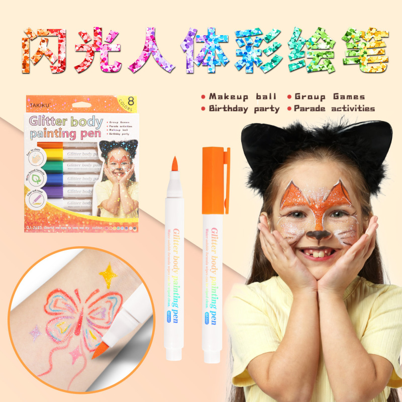 Flash Body Painting Pen Washable Tattoo Stage Party Face Painting Acrylic Painting DIY Graffiti Pen Flash Body Painting Pen Washable Tattoo Stage Party Face Painting Acrylic Painting DIY Graffiti Pen