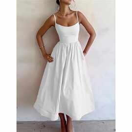 O 10229 Ruched Mermaid Slip Dress 收腰褶皱大摆裙