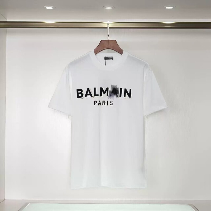 BAL ヨーロッパとアメリカのトレンドブランド MAINer 春夏新作 ルーズプルオーバー 半袖 ホットスタンピングレター コットン カップル Tシャツ|undefined