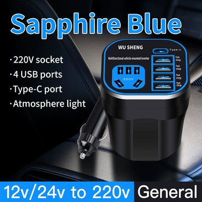 Car Truck 12V/24V to Mobil şarj cihazları - english-version-round-cup-sapphire-blue-type-c-fast-charge