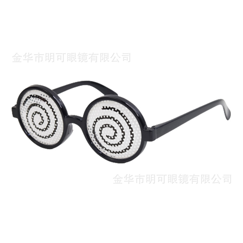 Lentes Divertidos de Montura Redonda Estenopeica de PC Decorativo para Fiesta de Cumpleaños y Fotos