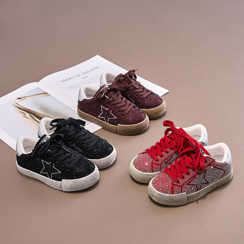 XinaiZu children's full-diamond sequin star distressed sneakers for boys and girls, versatile trendy casual sports shoes XinaiZu children's full-diamond sequin star distressed sneakers for boys and girls, versatile trendy casual sports shoes