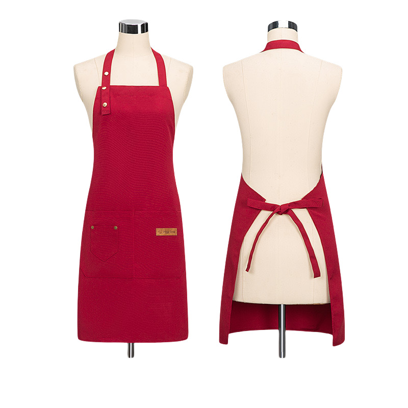 Canvas Apron With Waterproof Logo For Restaurants And Retail_voghion.com