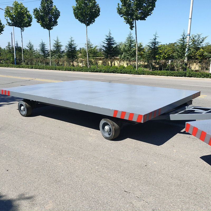 厂区车间物料周转车重型转运平板拖车小型拖挂式牵引运输车