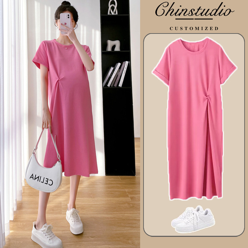 Maternity Dress Summer Fashion Short-Sleeved T-Shirt Top Mid-Length Casual Loose Outing Maternity Skirt Maternity Dress Summer Fashion Short-Sleeved T-Shirt Top Mid-Length Casual Loose Outing Maternity Skirt