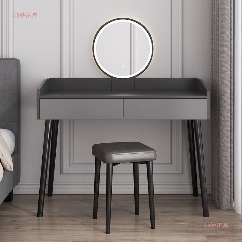 Dressing Table Bedroom Small Dressing Table Mirror Small Apartment Storage Makeup Cabinet Master Bedroom with Drawer Italian Makeup Table Table