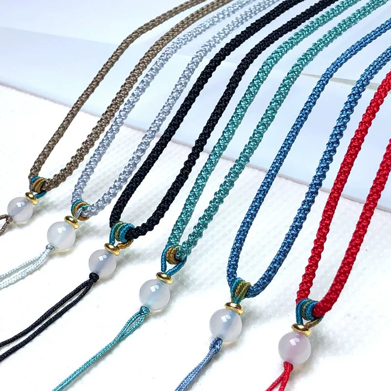 High-end adjustable necklace cord, agate wear-resistant soft strap