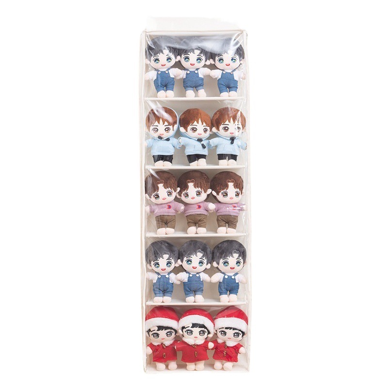 Mejorado sellado puerta a prueba de polvo detrás de la muñeca de algodón bolsa de almacenamiento colgante muñeca de la pared estrella de la muñeca de peluche organización artefacto