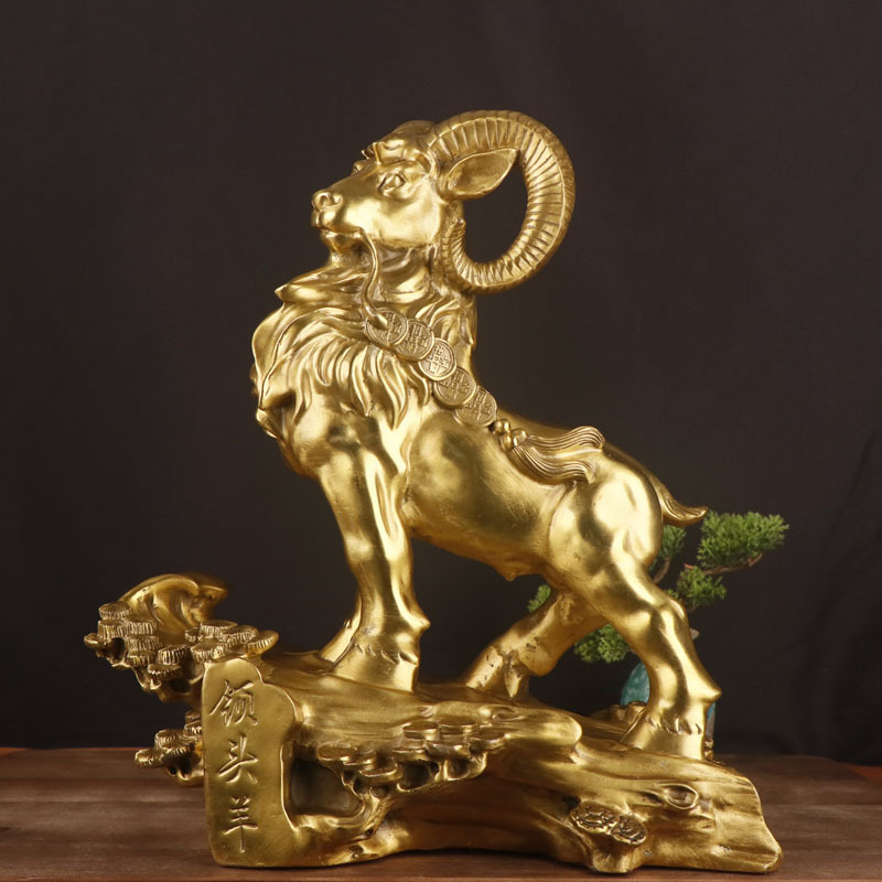 杨铜记 工艺品摆件 生肖羊 铜领头羊