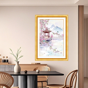 Factory Direct Sales Dropshipping Cross-Stitch Jiangnan Spring Vertical Landscape Living Room Dining Room Aisle Landscape Decorative Painting