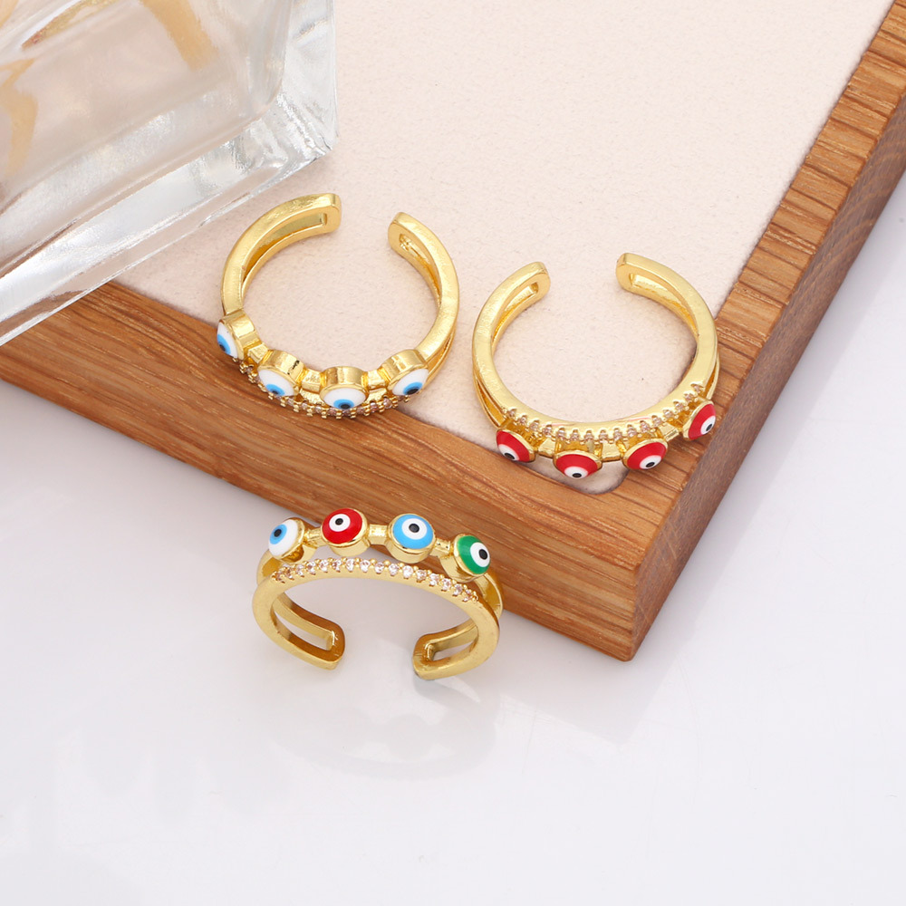 Fashion Elegant Double-Layer Devilu0027s Eye Dripping Oil Ring