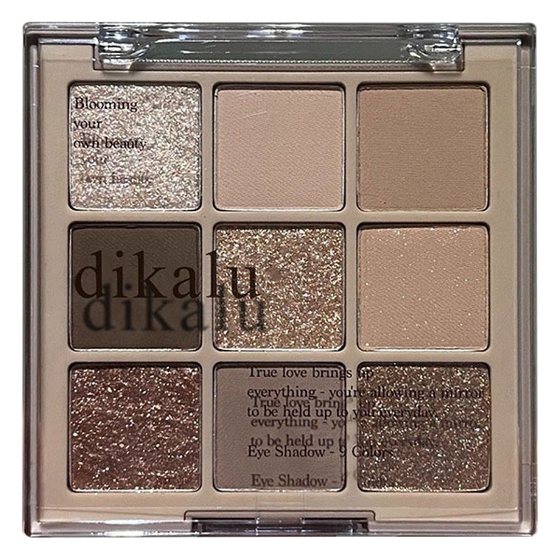 Cross-border e-commerce foreign trade makeup: dikalu transparent milk tea nine-color eyeshadow plate acrylic 9-color nude nine-grid