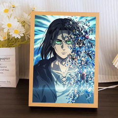 進撃の巨人の照明画の完成品の小さい夜の明かりのアニメの周辺のウィルの明かりの絵は台のdiyのフォトフレームの発光画を並べます。
