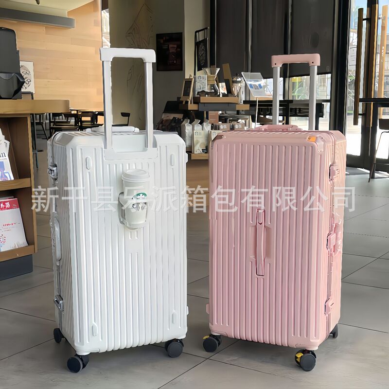 Net red super large capacity luggage Women's aluminum frame trolley case 30-inch student sports version large suitcase men's leather case