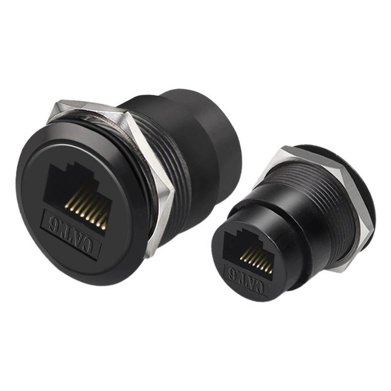 Модуль сетевого порта Shengtuo C-типа 22 мм, металлический, круглый, для сетевого кабеля CAT6 (Категория 6), для подключения к компьютеру