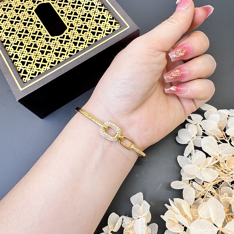 Brazalete de fijación de estilo europeo de Vietnam Sha Jin micro perforación simple pulsera de círculo delgado para niños versátil pequeño libro rojo con el mismo estilo fresco