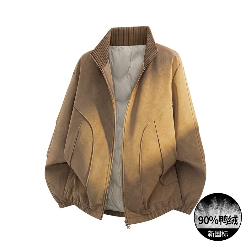 [Direct from Manufacturer] Quality-inspected, new national standard 90% down-filled PU leather jacket, men's winter warm down coat