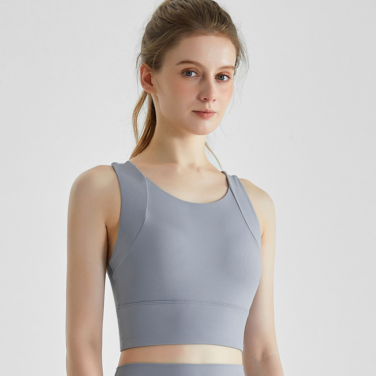 Nueva ropa interior deportiva desnuda a prueba de golpes de alta resistencia transfronteriza, mujer corriendo, ropa de yoga de secado rápido, sujetador, taza