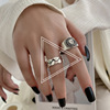 Retro ring hip-hop style, chain, accessory, on index finger, punk style