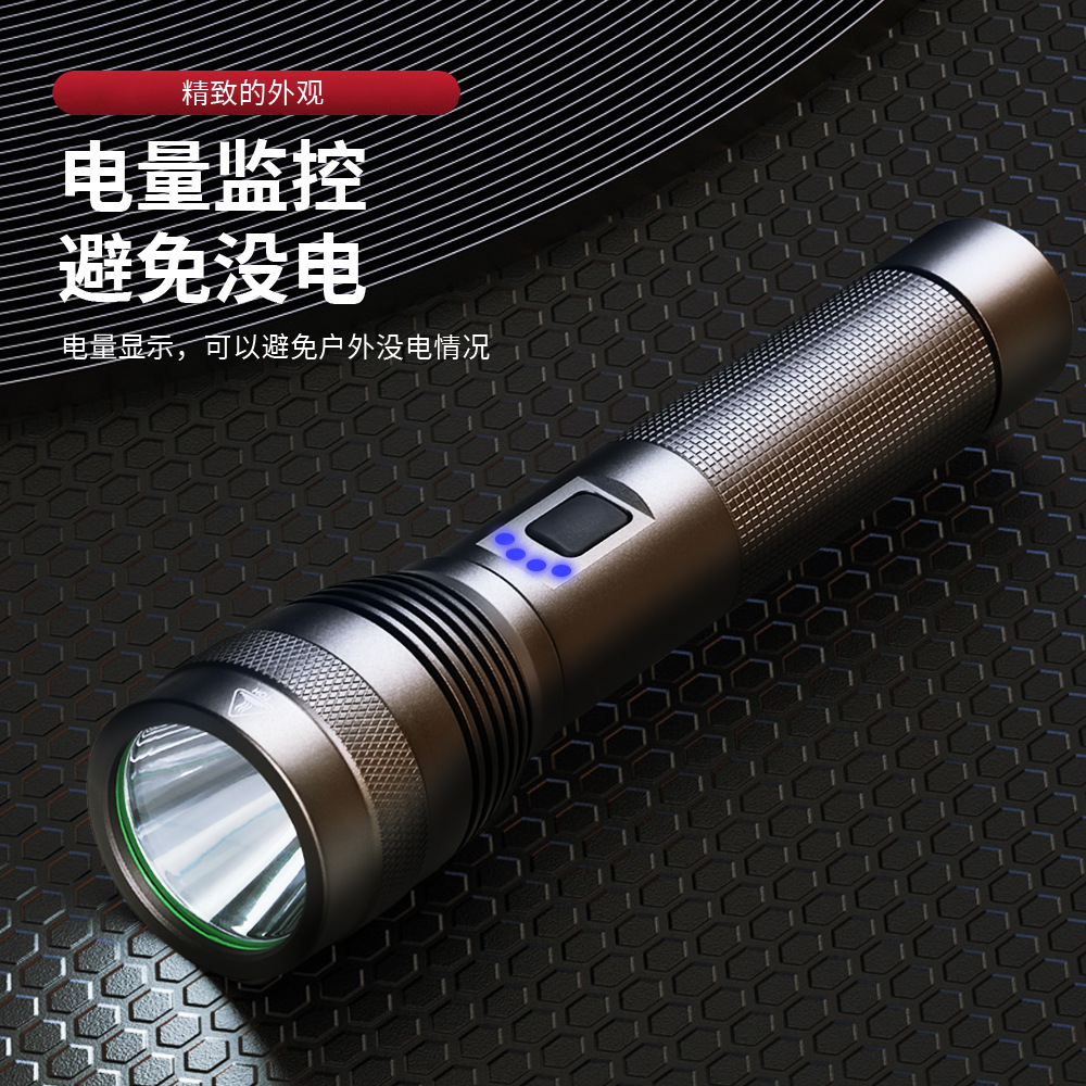 Nuevo blanco láser resaltar linterna transfronteriza caliente pesca correr luz larga resistencia portátil multi-función Zoom